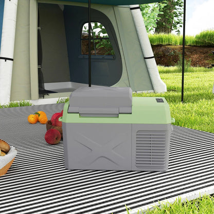 Nancy's Sossano Elektrische Koelbox - Koeler - Campingkoelbox - LED-Display - Grijs / Groen - 12 Liter