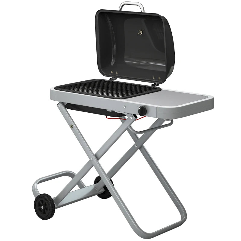 Nancy's Scoppito Kofferbarbecue - Gasbarbecue - BBQ - Royaal Grilloppervlak - Thermometer - Zwart / Zilver