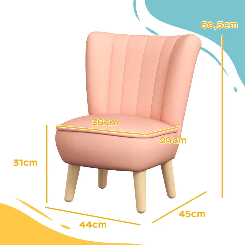 Nancy's Peach Kinderstoel - Kinderfauteuil - Roze - Fluweel