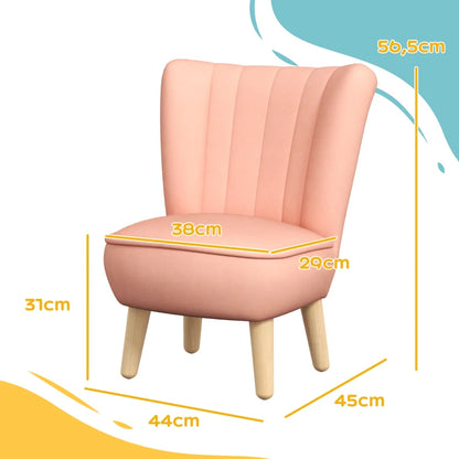 Nancy's Peach Kinderstoel - Kinderfauteuil - Roze - Fluweel