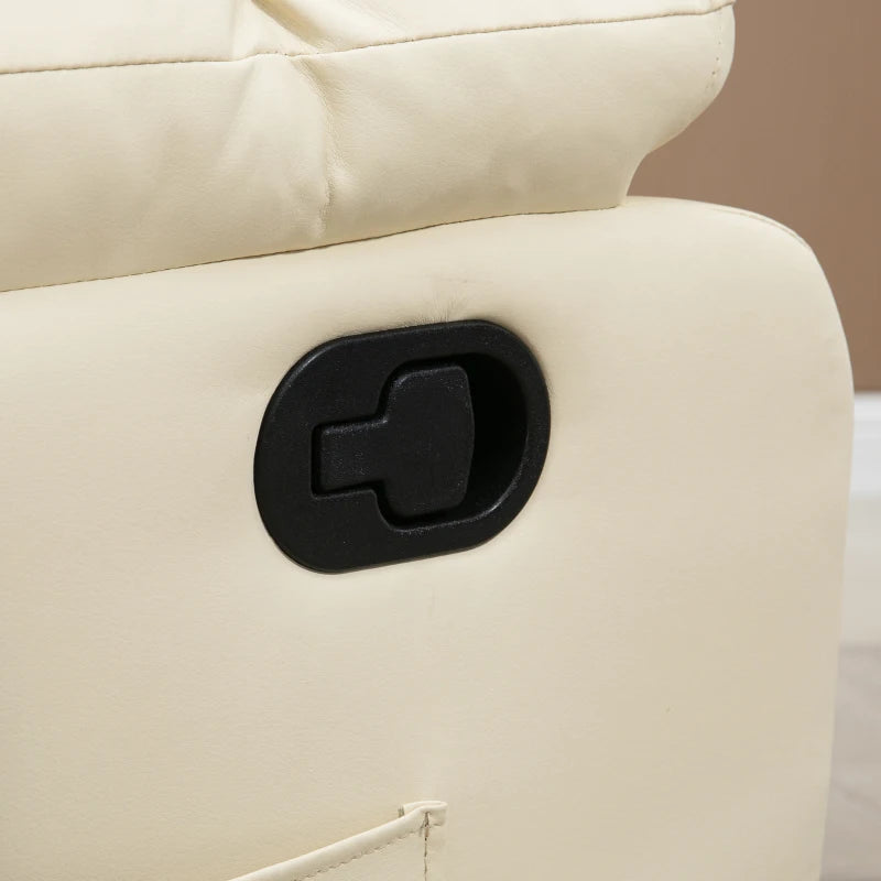 Nancy's Alfero Massagestoel - Relaxstoel - Relaxfauteuil - Met Afstandsbediening - Verstelbare Rugleuning - Créme - Kunstleer