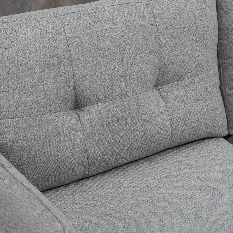 Nancy's Esther 2-zitsbank - Bank - Grijs - Linnenlook - ± 140 x 70 x 80 cm