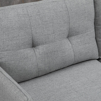 Nancy's Esther 2-zitsbank - Bank - Grijs - Linnenlook - ± 140 x 70 x 80 cm