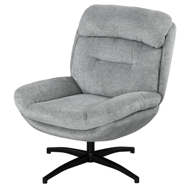 Nancy's Apiro Fauteuil - Relaxfauteuil - Relaxstoel - Draaibaar - Grijs - Chenille / Staal