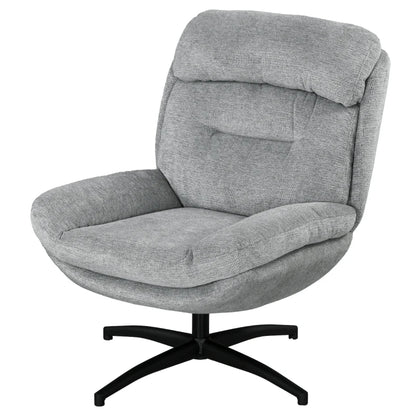 Nancy's Apiro Fauteuil - Relaxfauteuil - Relaxstoel - Draaibaar - Grijs - Chenille / Staal