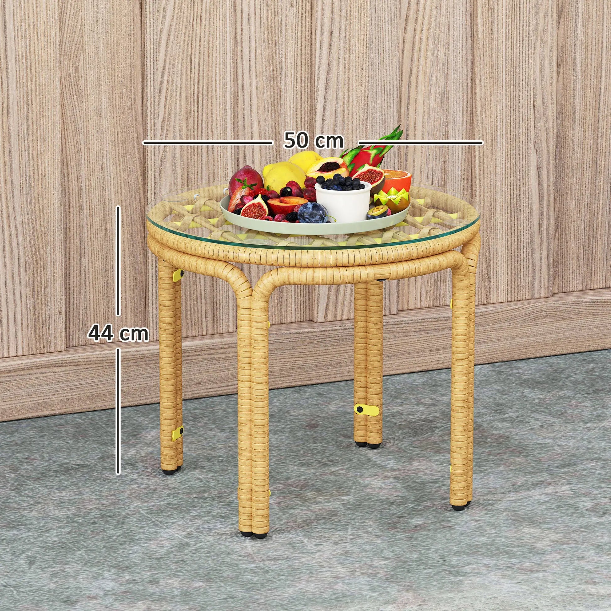 Nancy's Gerenzano Tuintafel - Balkontafel - Rotan - ± Ø 50 x 45 cm