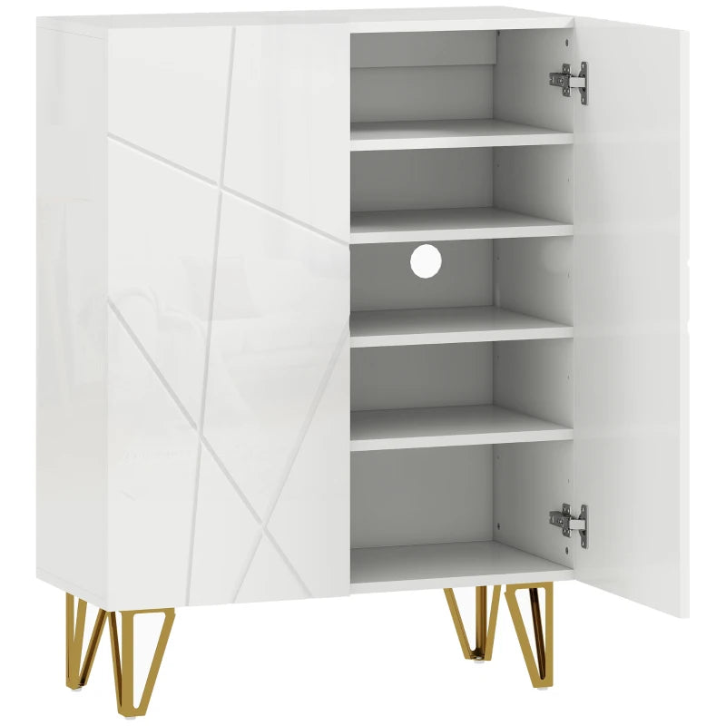 Nancy's Montecchio Schoenenkast - Opbergkast voor Schoenen - Schoenenrek - Wit - ± 70 x 30 x 95 cm