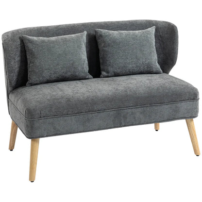 Nancy's Sepino 2-Zitsbank - Tweezitsbank - Woonkamerbank - Zitbank - Grijs - Chenille - ± 115 x 65 x 80 cm
