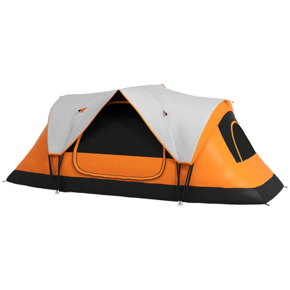 Nancy's Campagna Kampeertent - Camping tent - Twee Slaapkamers - 6 Personen - Oranje - 450 x 215 x 180 cm
