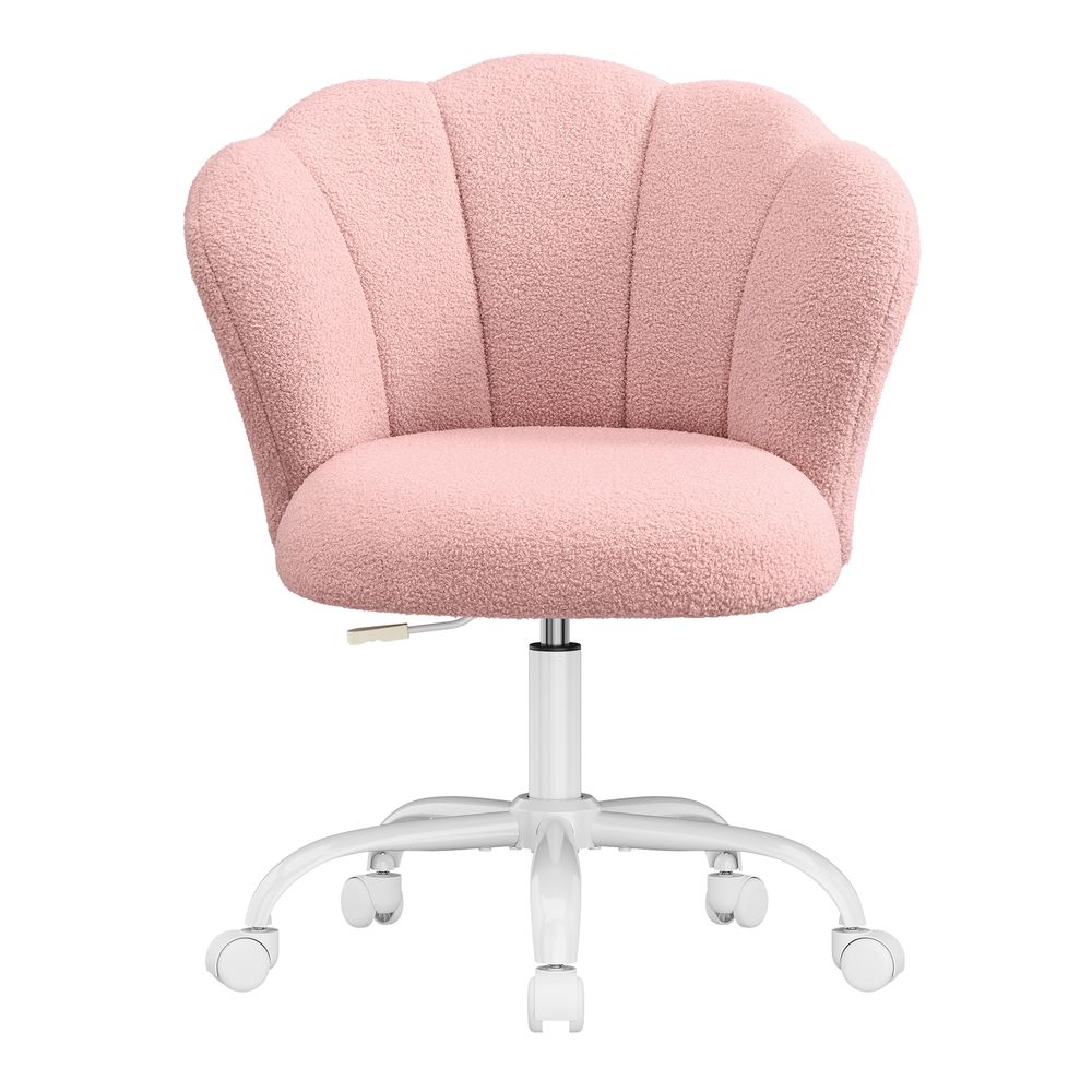 Nancy's Statte Make-Up Krukje - Make Up Stoel - Kaptafel Stoel - Roze - Fleece