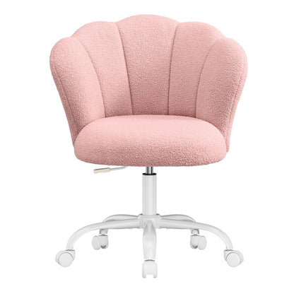 Nancy's Statte Make-Up Krukje - Make Up Stoel - Kaptafel Stoel - Roze - Fleece