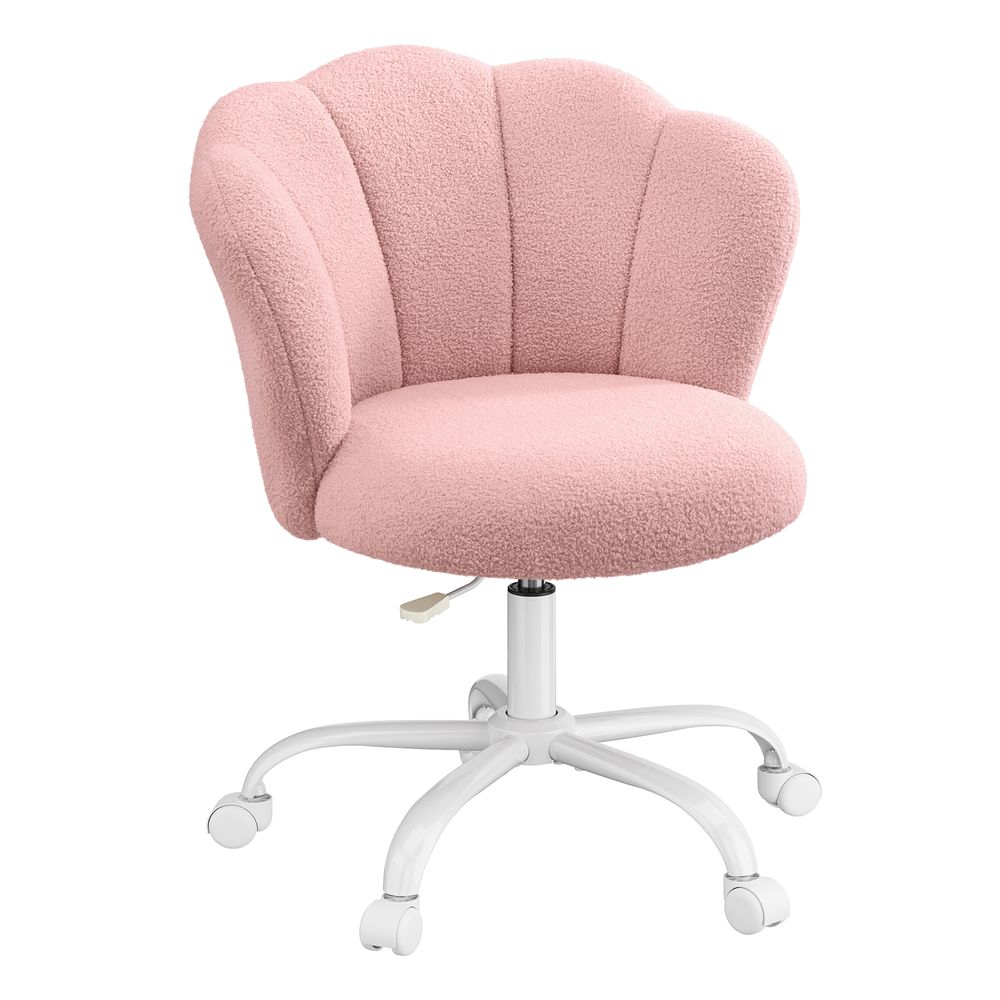 Nancy's Statte Make-Up Krukje - Make Up Stoel - Kaptafel Stoel - Roze - Fleece
