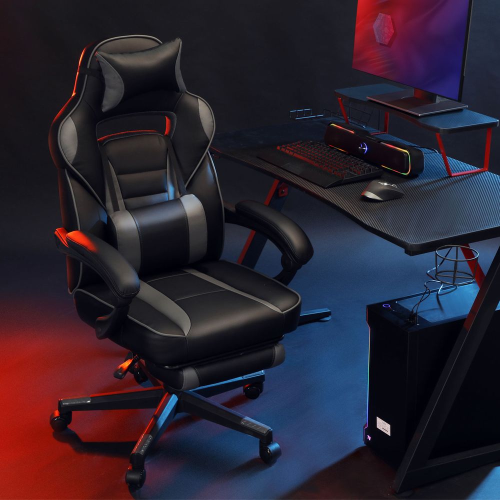 Nancy's Moresco Gamestoel - Gaming Stoel - Bureaustoel - Zwart / Grijs