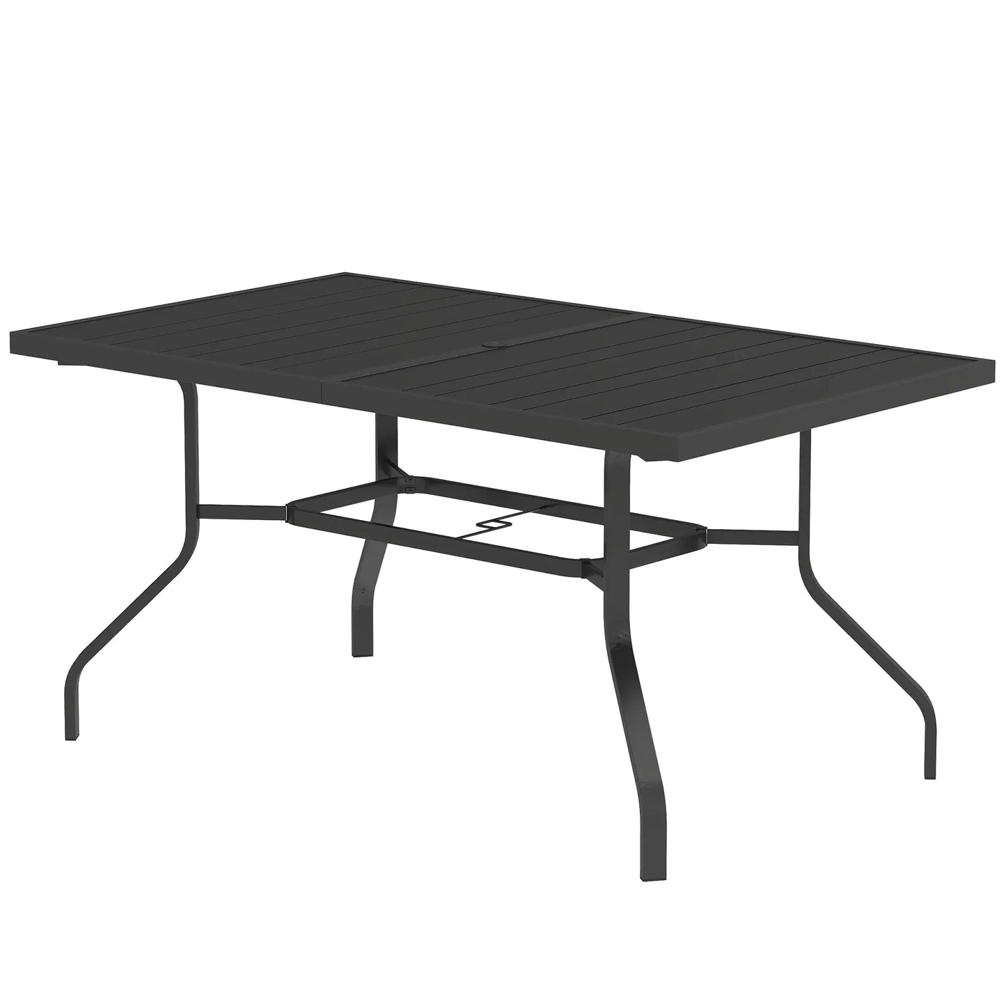 Nancy's Fontaniva Tuintafel - Terrastafel - Eettafel voor buiten - Zwart - Staal - ± 150 x 90 x 75 cm