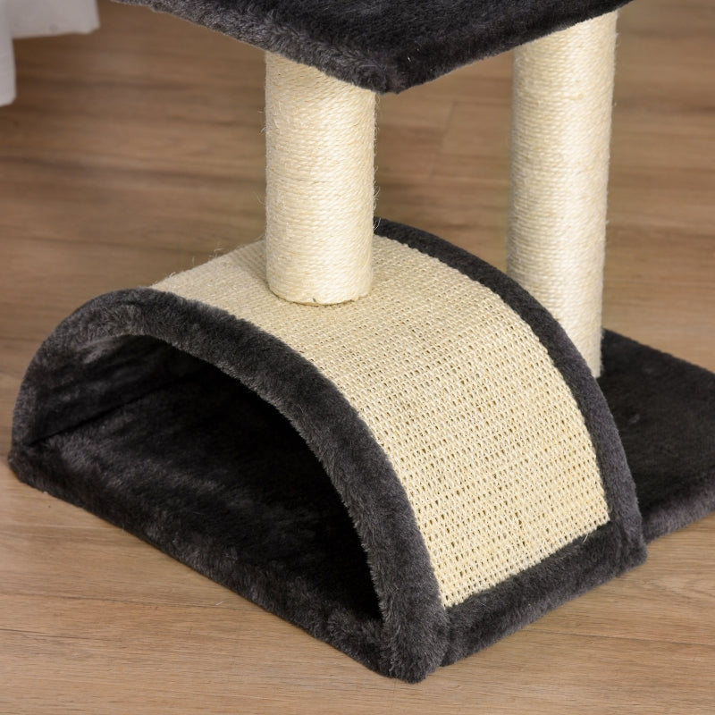 Nancy's Kahului Krabpaal - Krabplank - Zacht Kussen - MDF - Grijs/Beige - 40 x 35 x 72 cm