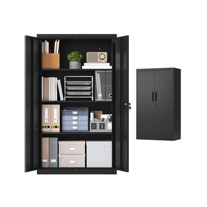 Nancy's Settefrati Archiefkast - Kantoorkast - Dossierkast - Zwart - Staal - 80 x 40 x 140 cm