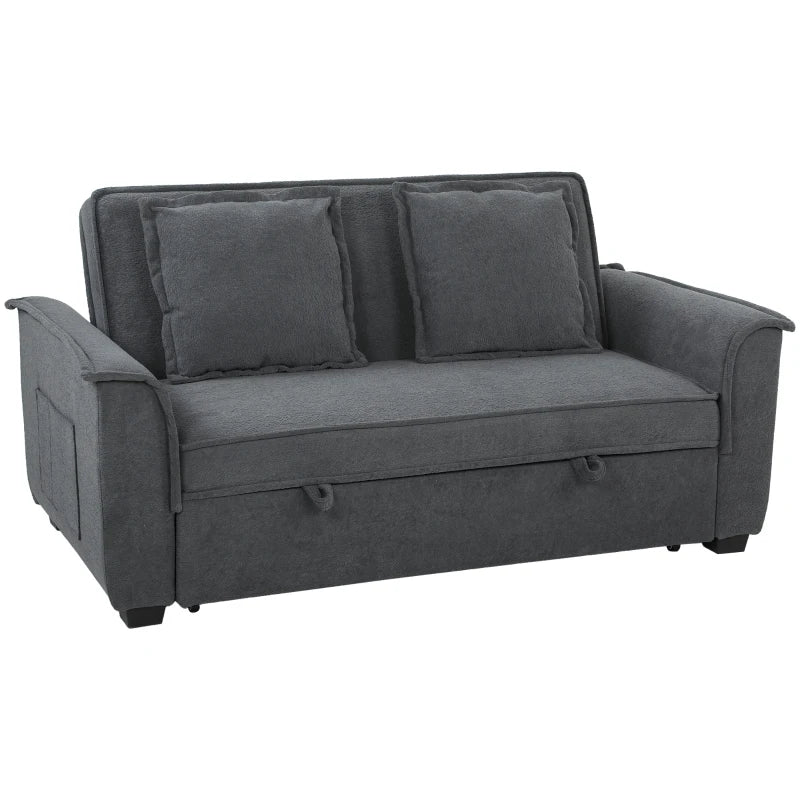 Nancy's Spresiano Slaapbank - Ligbank - Logeerbed - Grijs / Zwart - Chenille Look