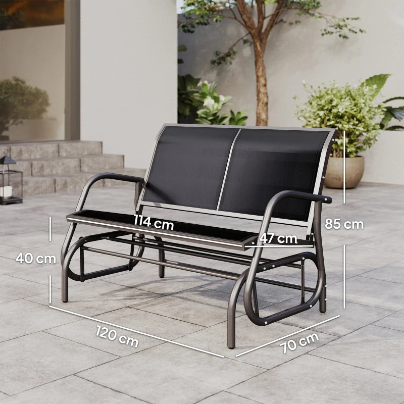Nancy's Reschen Tuinbank - Balkonbank - Ligstoel - Balkonligstoel - Zwart - 120 x 70 x 85 cm