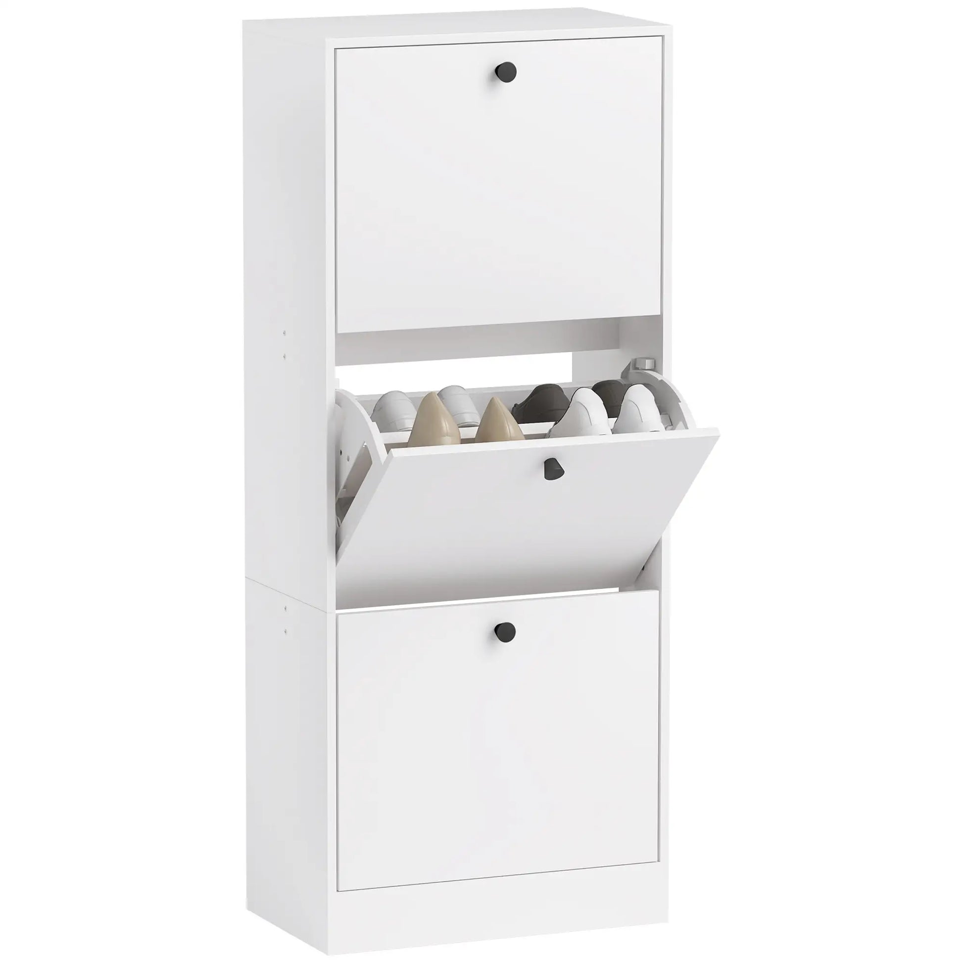 Nancy's Crodo Schoenenkast - Opbergkast voor Schoenen - Schoenenrek - Wit - ± 50 x 30 x 115 cm