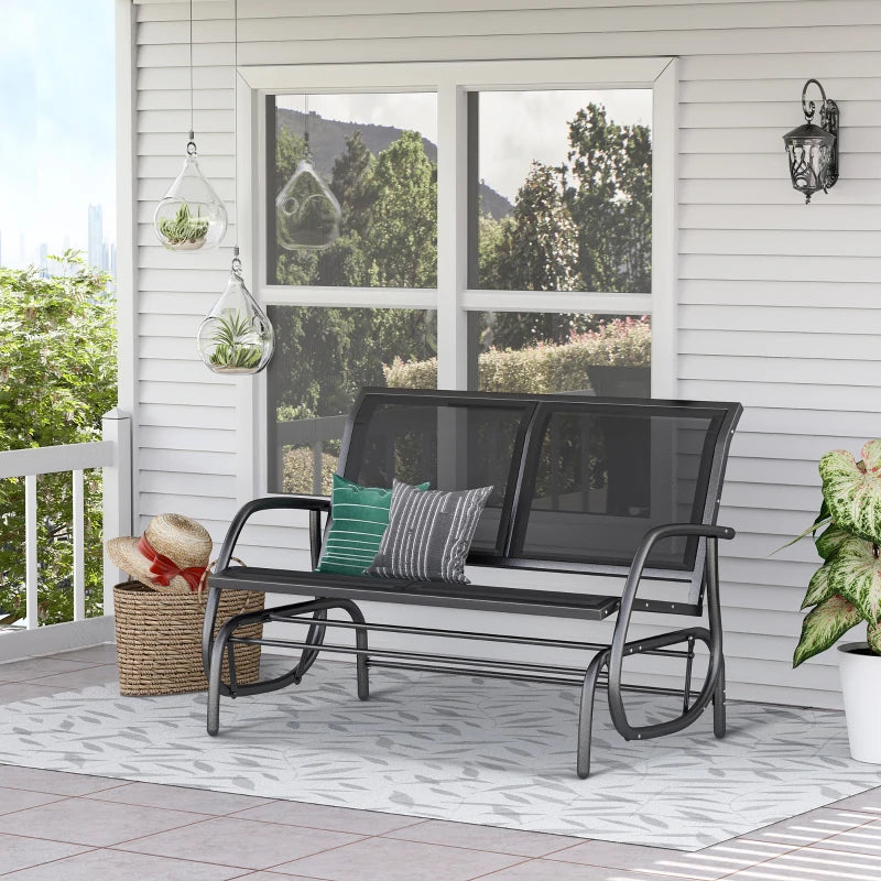 Nancy's Reschen Tuinbank - Balkonbank - Ligstoel - Balkonligstoel - Zwart - 120 x 70 x 85 cm