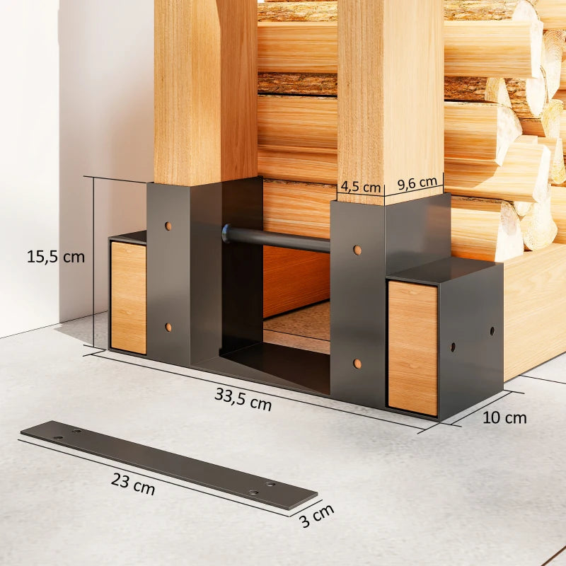 Nancy's Mormanno Haardhout Opslag - Houtopslag - Brandhoutopslag - Haardhoutrek - Zwart - Staal