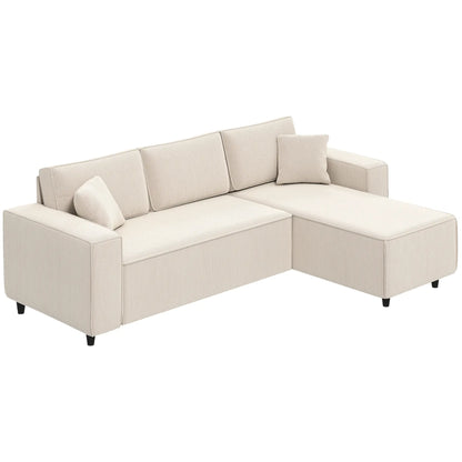 Nancy's Licata Hoekbank - Rechts of Links - Crèmewit - Corduroy - ± 240 x 155 x 85 cm