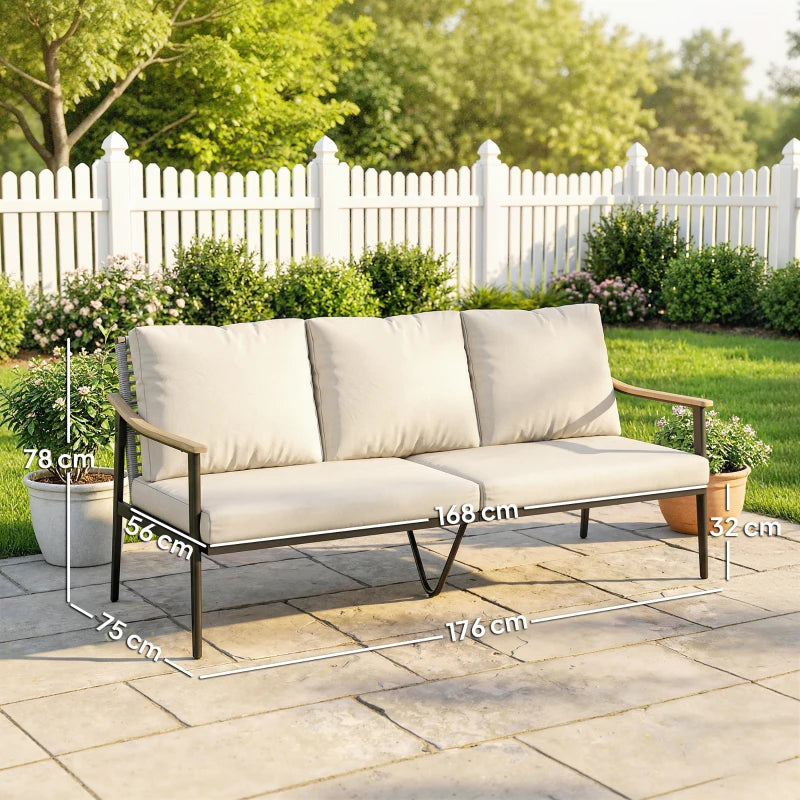 Nancy's Salvarosa Loungebank - Tuinbank - 3-Zits buitenbank - Rotan - ± 175 x 75 x 80 cm