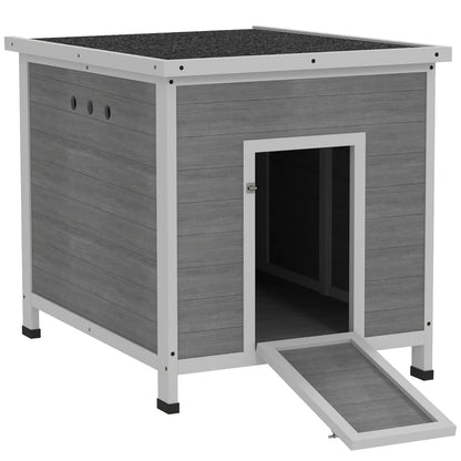 Nancy's Nevegal Ganzenhok - Dierenverblijf - Dierenhok - Grijs - Dennenhout - ± 65 x 80 x 75 cm