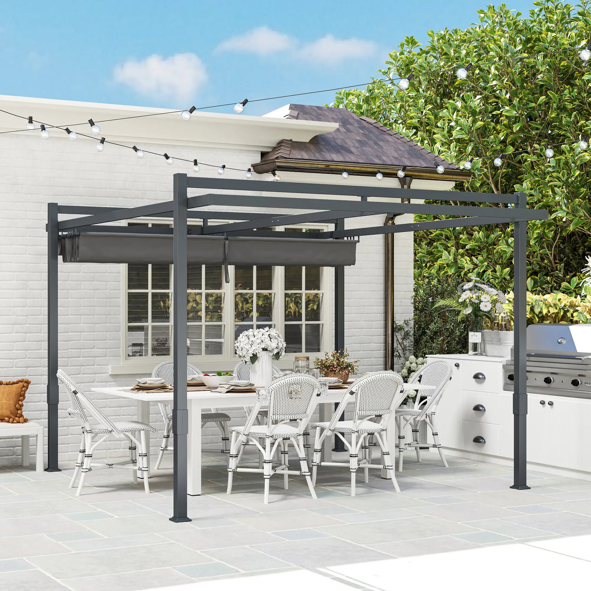 Nancy's Conversano Pergola - Terras overkapping - Grijs - ± 360 x 320 x 245 cm