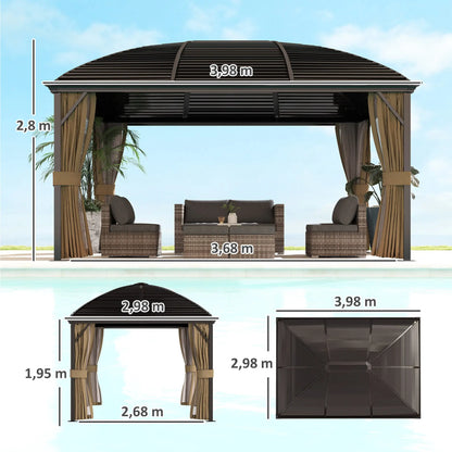 Nancy's Calatafimi Paviljoen - Tuinpaviljoen - Pergola - Terrasoverkapping - Bruin - ± 400 x 300 x 280 cm