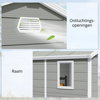 Nancy's Pellizzano Opbergschuur - Tuinschuur - Gereedschapsschuur - Tuinhuisje - Lichtgrijs - Aluminium - ± 240 x 190 x 230 cm