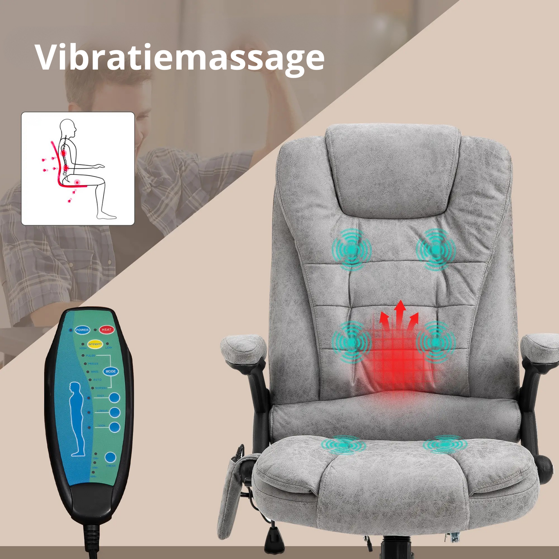 Nancy's Lesina Massage Bureaustoel - Massagekantoorstoel - Aanpasbaar - Grijs