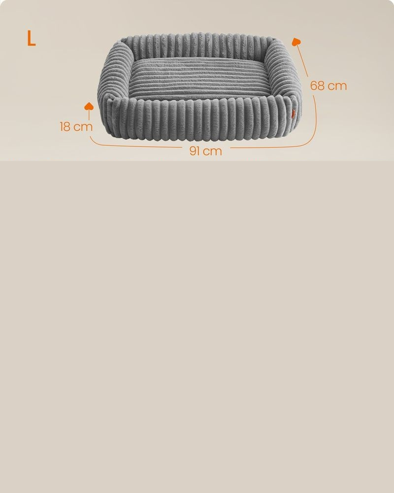 Nancy's Pianezza Hondenmand - Hondenkussen - Hondenbed - Grijs - ± 90 x 70 x 20 cm