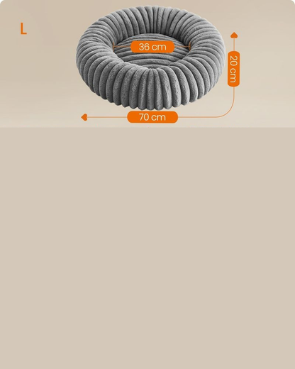 Nancy's Pianoro Hondenkussen - Hondenmand - Hondenbed - Rond - Grijs - Ø 70 x 20 cm