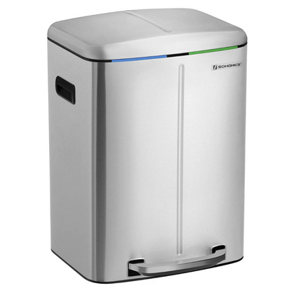 Nancy's Cookville Prullenbak - Afvalscheiding - Pedaalemmer - Afvalemmer - Zilver - 40 Liter