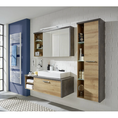 Nancy's Amanda Bathroom set 4 pieces - Bathroom cabinets - Bathroom set complete - including sink - Brown