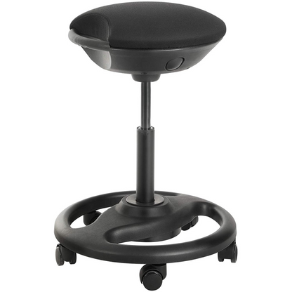 Nancy's Hazelgrove Work Stool - Ergonomic - On Wheels - Tiltable - Height Adjustable - Rotatable - Black - Fabric - Nylon - Iron - 50 x 50 x 55-73 cm 