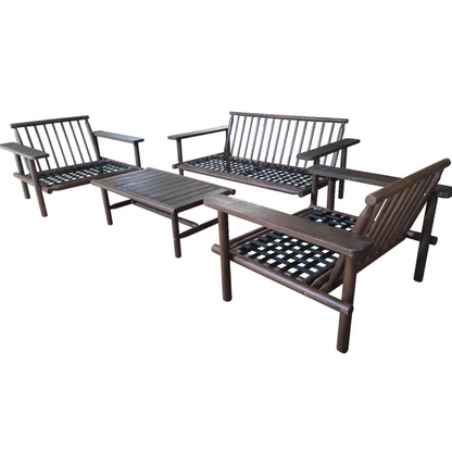 Nancy's Laruna Lounge Set - 4-delige Tuinset - Loungeset - Acacia - Wit