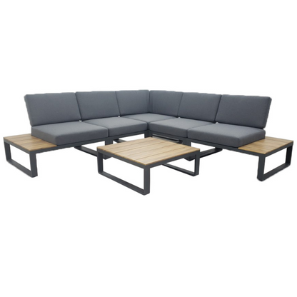 Nancy's Albufeira Hoek Loungeset - Tuinset - Lounge Set - Acacia - Antraciet