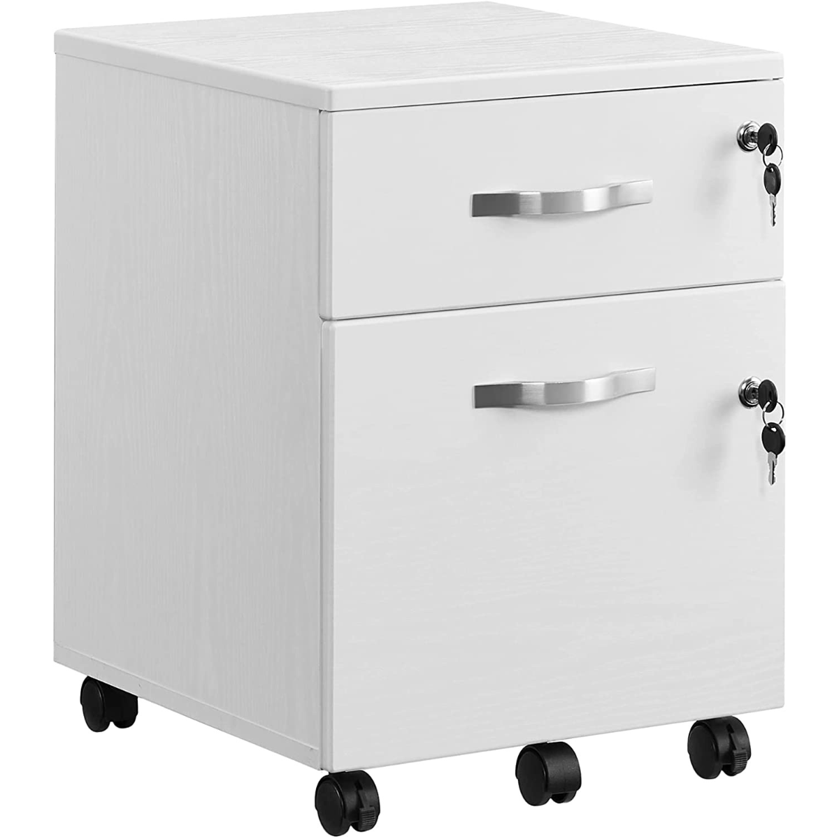 Bloc à tiroirs de Nancy - Casier en acier sur roulettes - Armoire de bureau - Conteneur roulant - Blanc