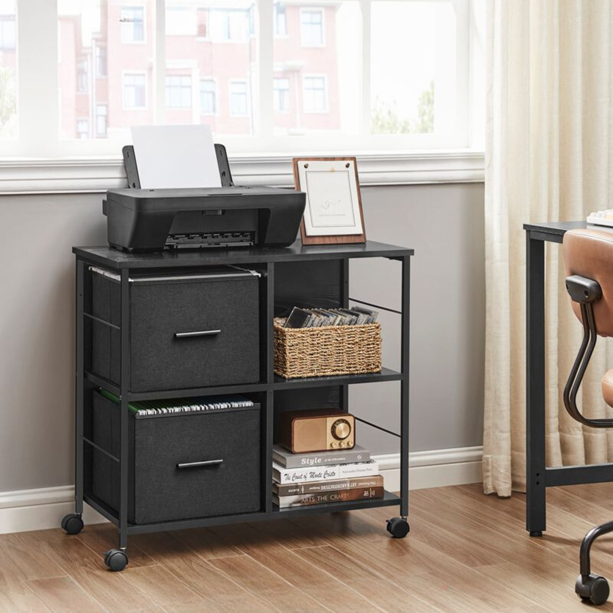 Nancy's Bootle Office Cabinet Black - Storage cabinet - Filing cabinet - Chest of drawers - Industrial - 73.5 x 37.5 x 69 cm