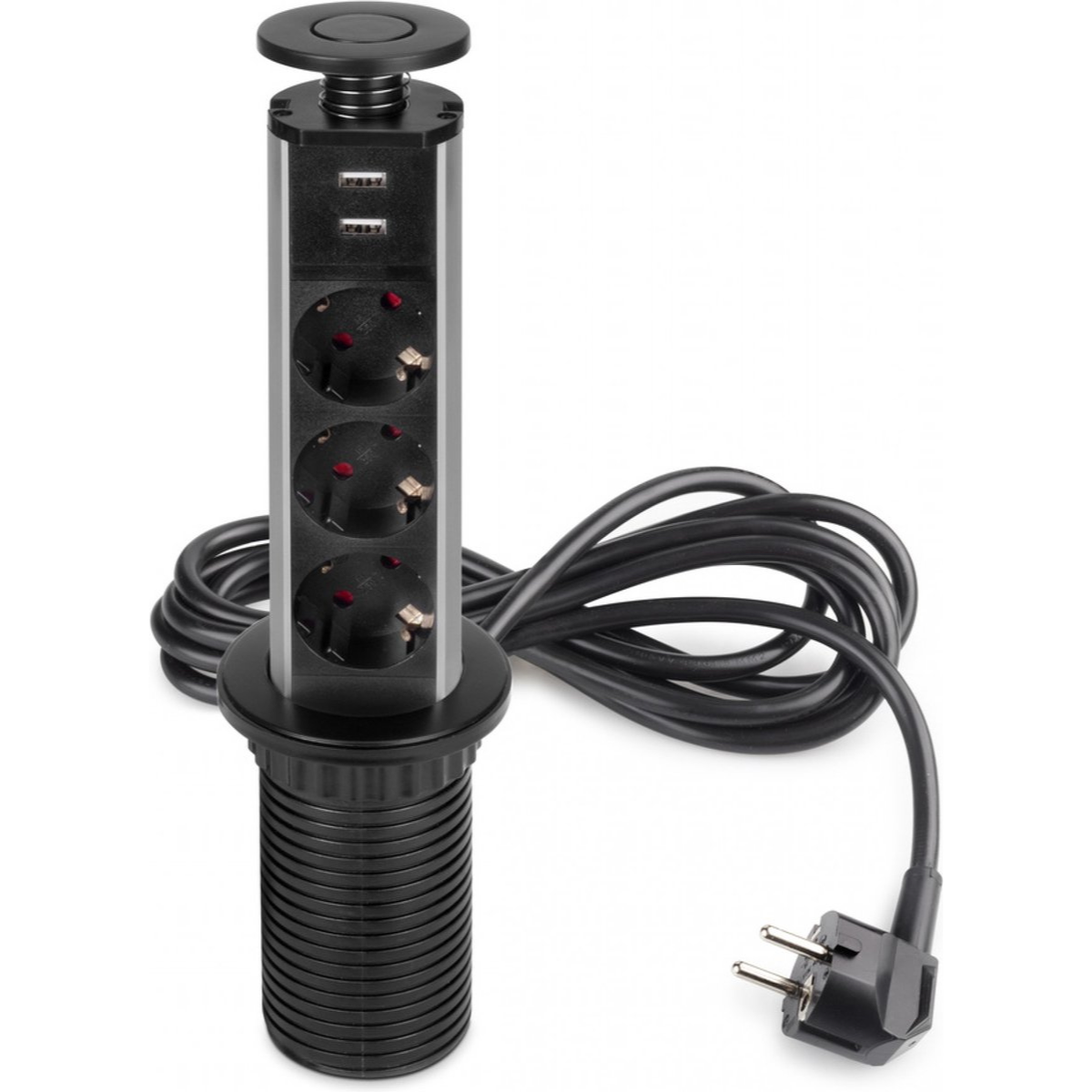 Nancy's Pop-up built-in power strip with 3 sockets and 2 USB charging points