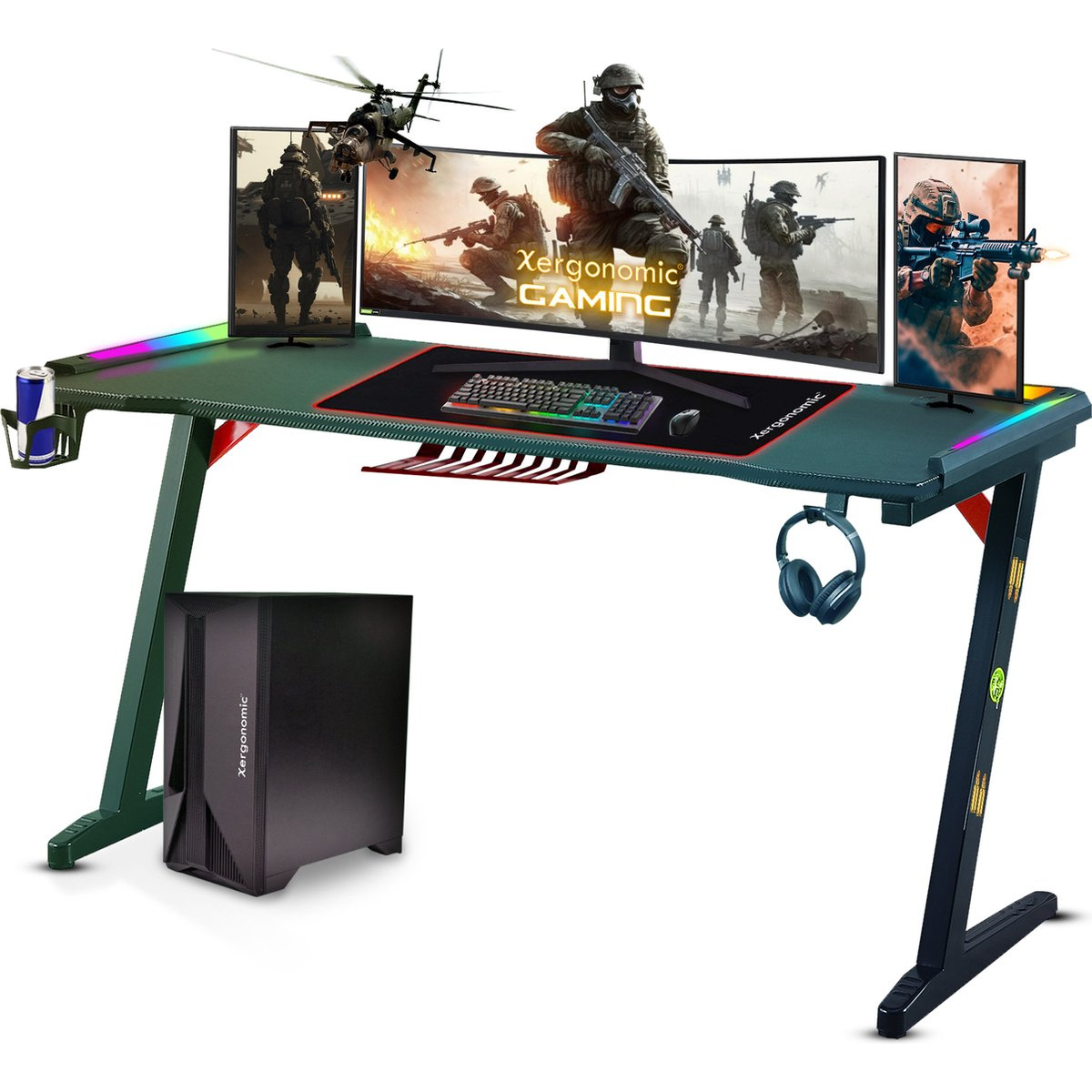 Xergonomic Hard2Kill Game bureau - Gaming desk - Game tafel - 140cm