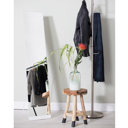 Nancy's Wyndham Spiegel - Staande spiegel - Kledingspiegel - Wit - Glas - ± 30 x 35 x 145 cm