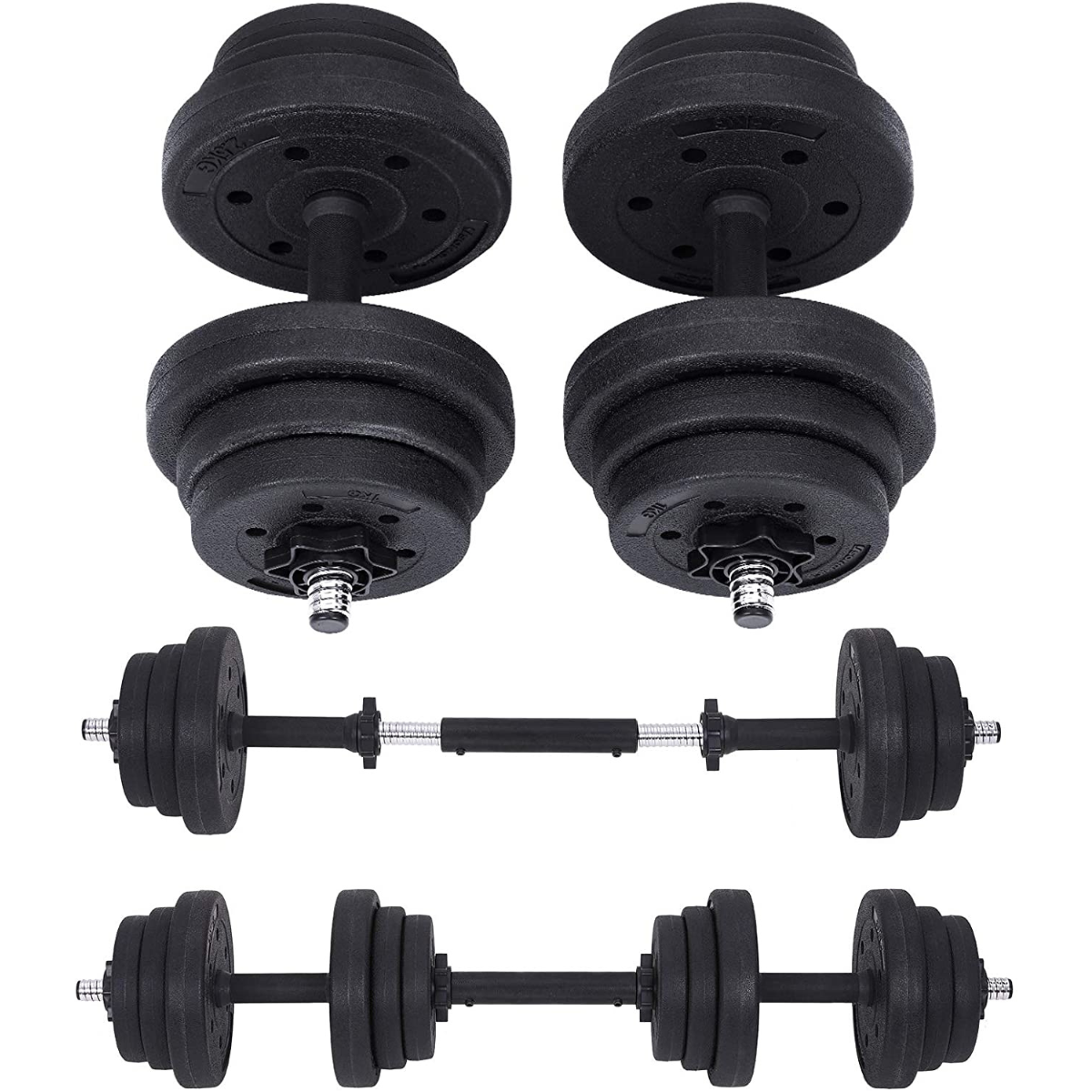 Nancy's Hatchley Dumbbell Set - Weights - Dumbbells - Fitness training - Black - 4 x 2.5 kg - 4 x 1.25 kg - 4 x 1 kg