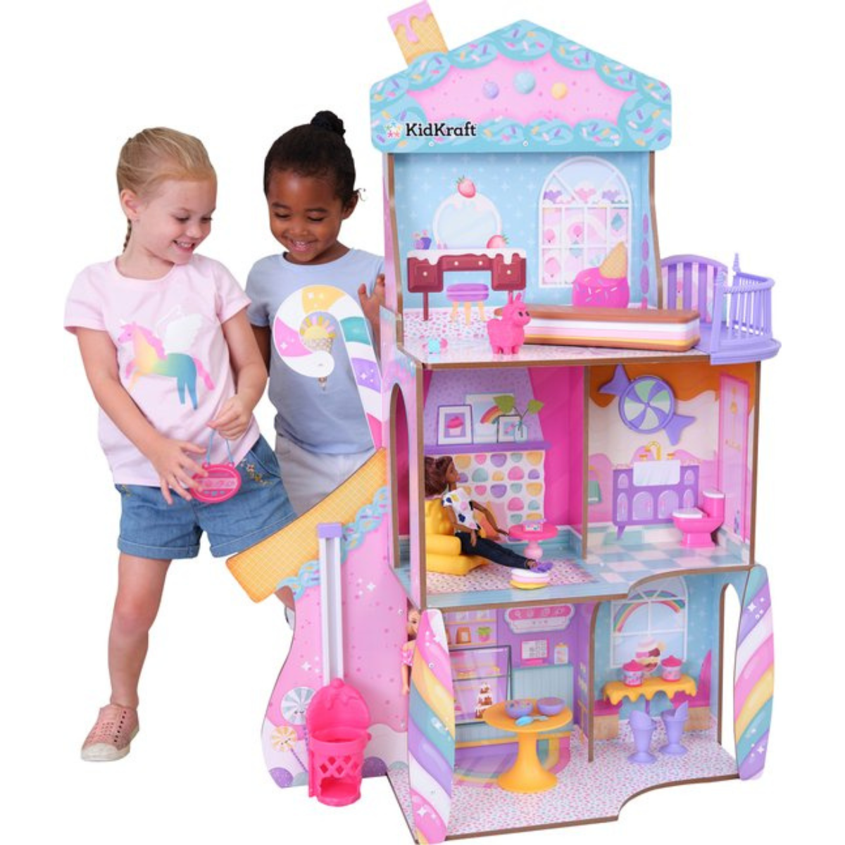 Nancy's KidKraft Snoepkasteel Poppenhuis - Speelhuis - Speelkasteel voor Kinderen - Speelgoed - Poppen Speelgoed - Speelset - Snoephuis