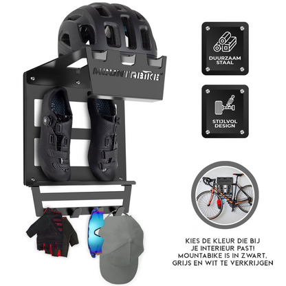Mountabike WAVE Fiets muurbeugel Inclusief haken voor fiets accessoires Zwart