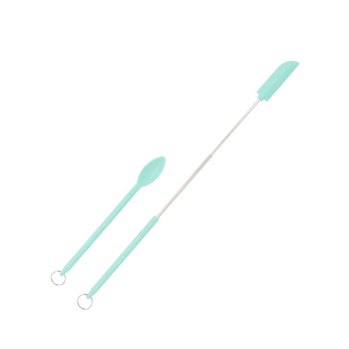 Spatty - Mini spatels - Uitschuifbare flessenschraper - Silicone pottenlikker - Set van 2 - Groen - Uitschuifbaar tot 250 mm