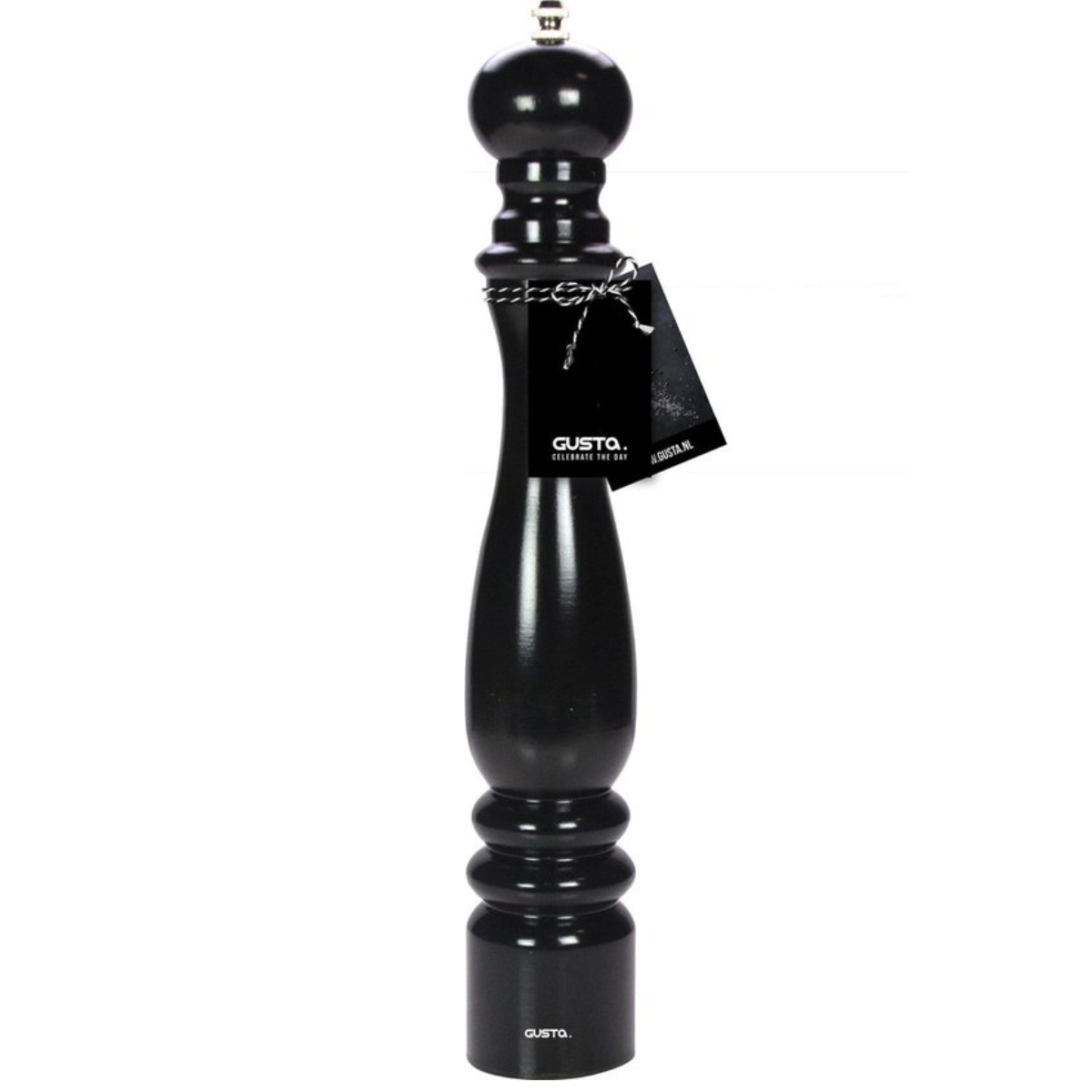 Gusta Pepermolen XXL - Zwart - Hout - Geschenkverpakking koker