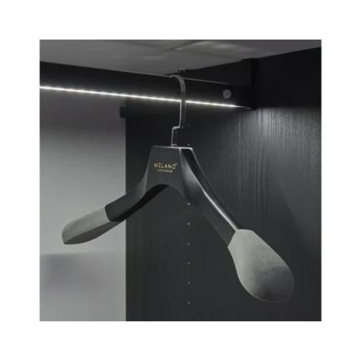 Milano Luxurious Chic gray velvet clothes hanger with chrome hook